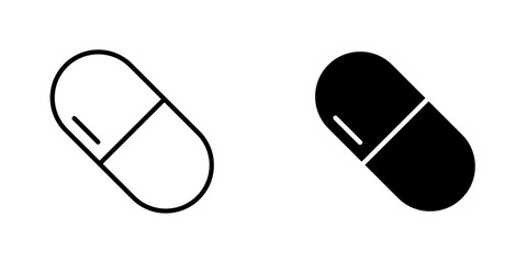 Capsules flat simple vector icons illustration set.