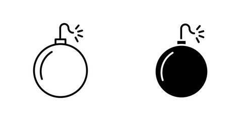 Bomb flat simple vector icons illustration set.