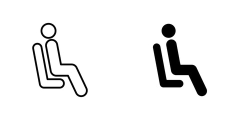 Person seat flat simple vector icons illustration set.