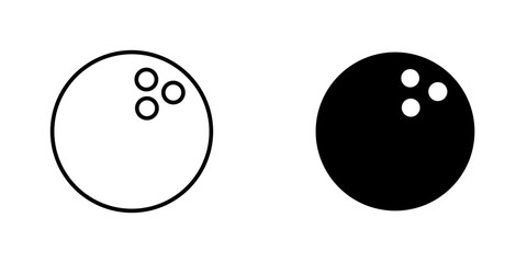 Bowling ball flat simple vector icons illustration set.