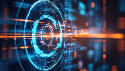 Obraz premium Abstract Digital Data Stream: Futuristic Technology Visualization