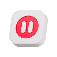 pause button 3d rendering 
