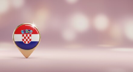 Naklejka premium Croatia Location Pin: Discover Croatian Beauty and Culture