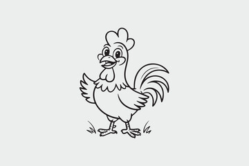 farm rooster illustration vector