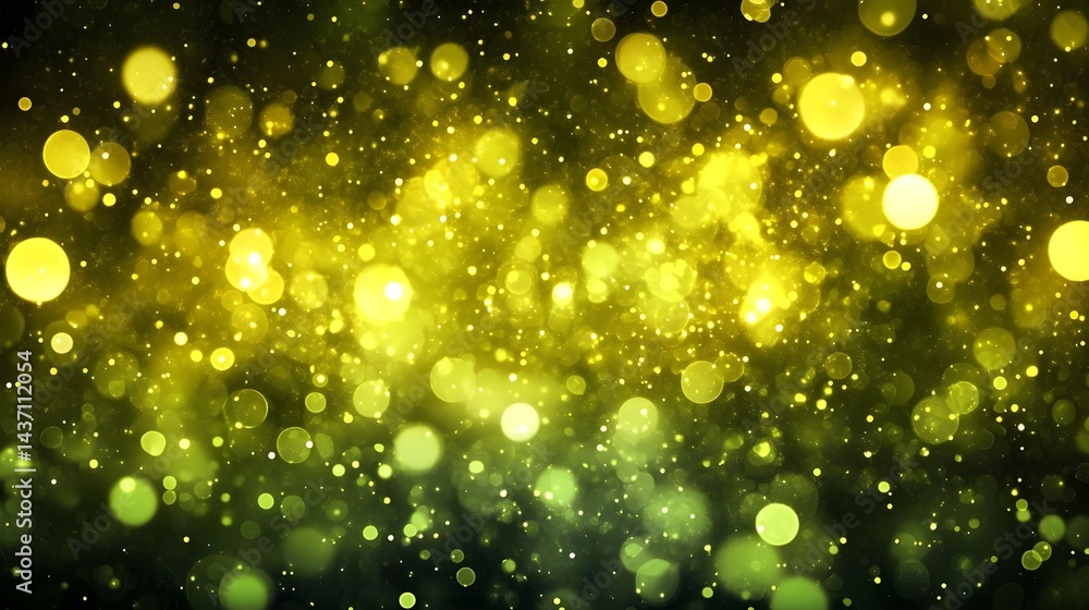 Wall mural abstract yellow and green bokeh background with soft lighting effect