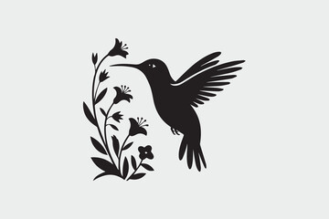 hummingbird silhouette illustration vector