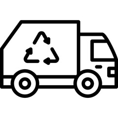 recycling truck icon illustration design with outline
