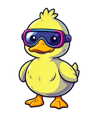 Fototapeta premium Funky Duck Character Wearing Sunglasses Ready for Summer Adventure