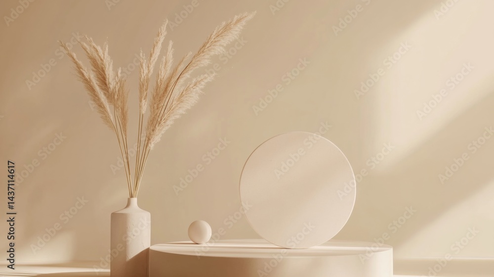 Poster abstract white geometry shape background. podium minimalist mock up scene. 3d rendering