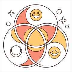 Smiley Faces Geometric Art


