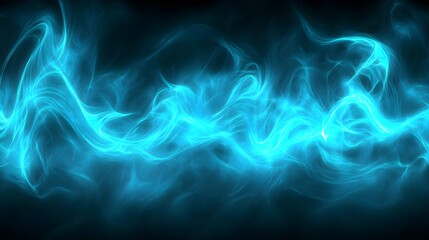 Blue Fractal Energy Bursts Radiating in Motion on Dark Background