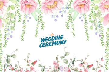 greeting card with flowers vector illustration