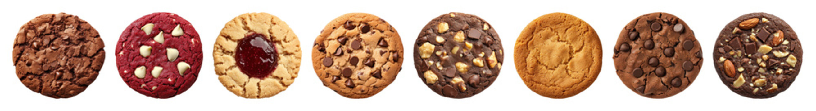 PNG Assorted gourmet cookies delicious, element set on transparent background