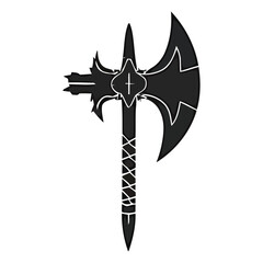 Fantasy Battle Axe Vector Set of Medieval Weapon Logo Design V7