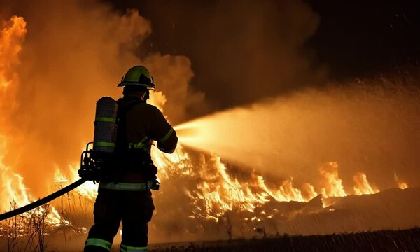 firefighters in action