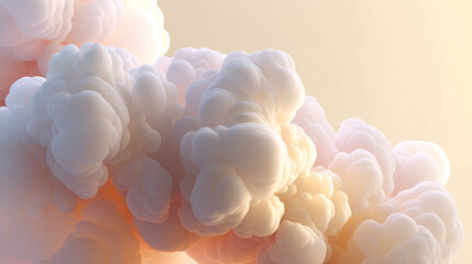 pink flowers in a vase, Misty Organic Cloud Forms - Soft Premium 3D Abstract Background