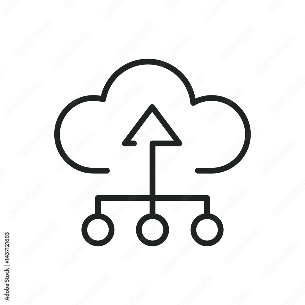 Poster data network thin line icons. editable stroke and perfect pixel on transparent background