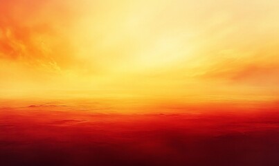 Fiery sky descends towards reddish clouds