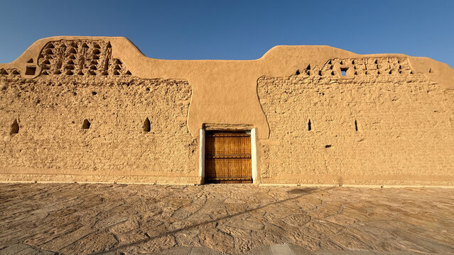 Traditional heritage wooden door, Saudi Arabia. Riyadh, Diriya