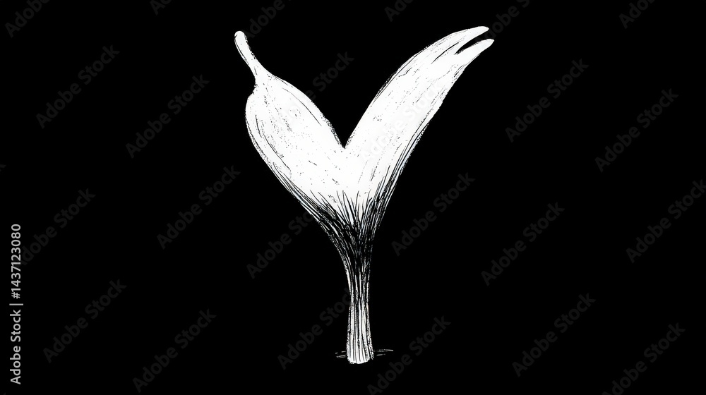 Poster abstract chalk checkmark icon hand drawn white black background simple design graphi