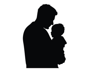 Silhouette father and son for celebrating father day background 