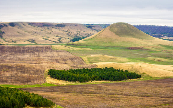 Landscape of Shikhan near the city of Sterlitamak in Bashkortostan. Natural monument Susak Tau.