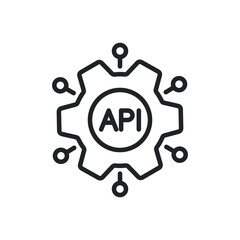 API thin line icons. Editable stroke and Perfect pixel on transparent background