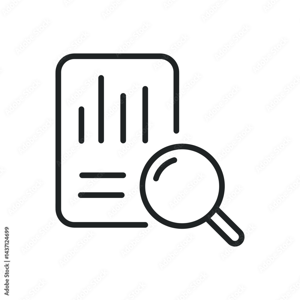 Poster analyis thin line icons. editable stroke and perfect pixel on transparent background