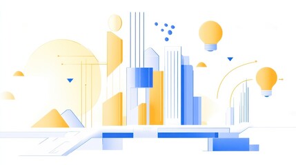 Obraz premium Cityscape Innovation Ideas & Growth