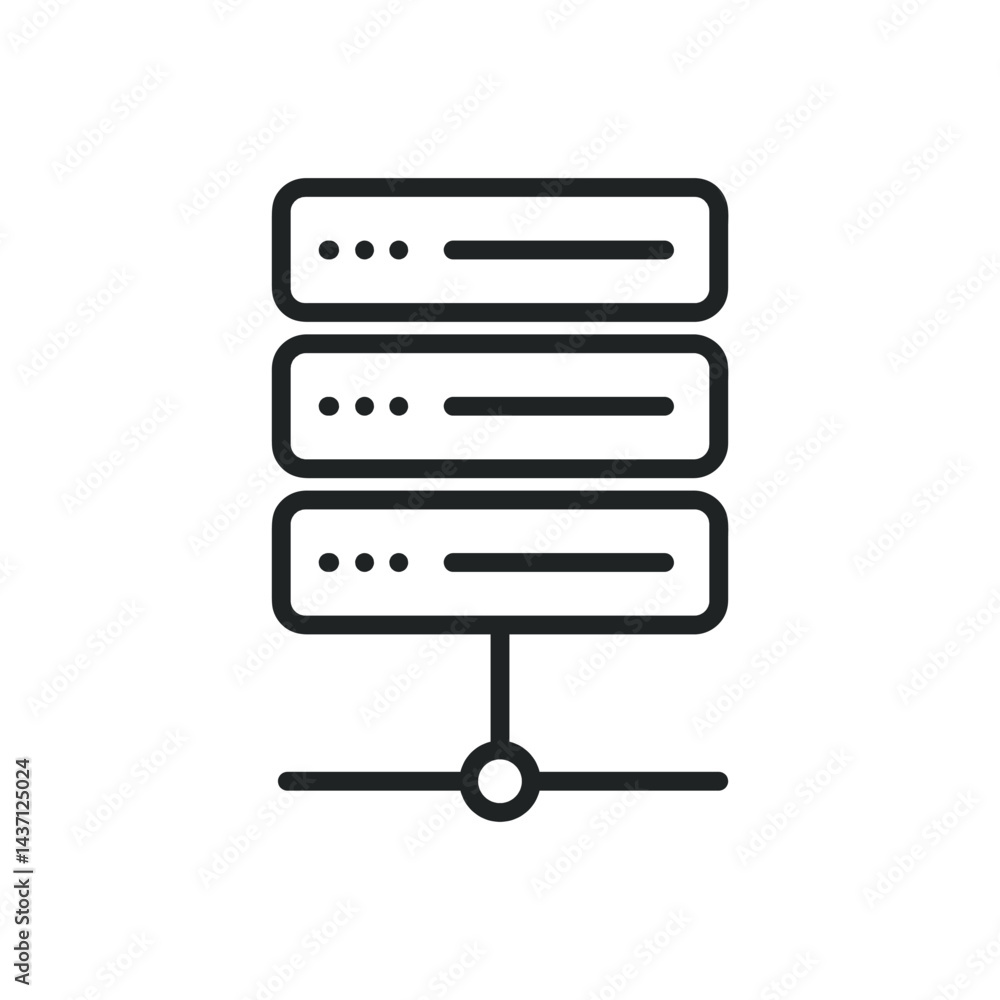 Aufkleber server thin line icons. editable stroke and perfect pixel on transparent background