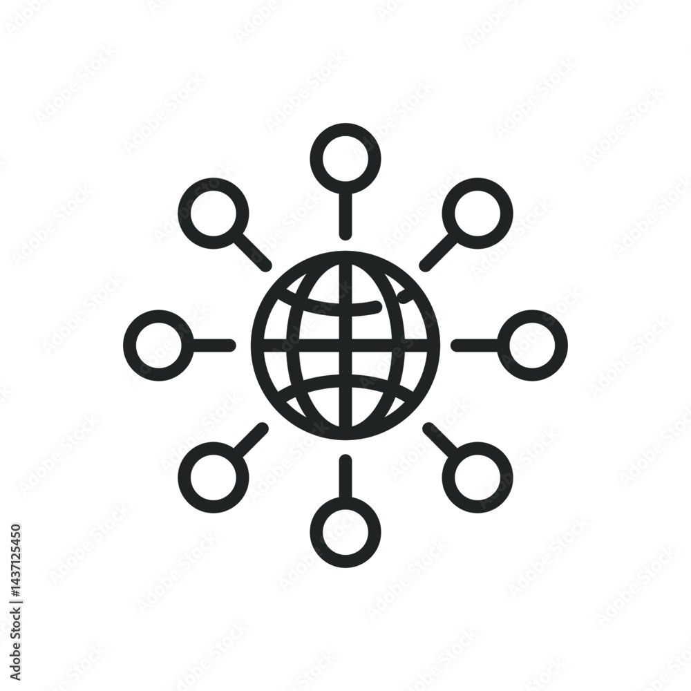 Poster connection thin line icons. editable stroke and perfect pixel on transparent background