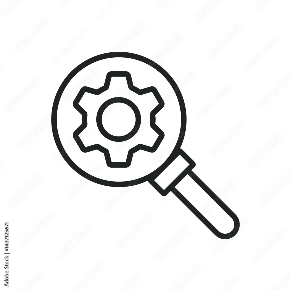 Sticker searching thin line icons. editable stroke and perfect pixel on transparent background