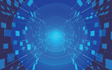 Obraz premium Blue Technology Future Light Scene