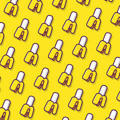 ice cream banana vector seamless pattern in yellow background