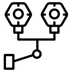 Remote Secure Office Line Icon