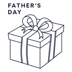 Father’s Day Gift Box—Line Art Illustration for June Event	