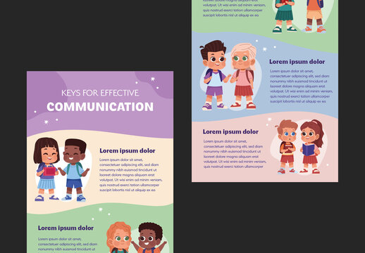 Colorful Kids Communication Skills Infographic Layout