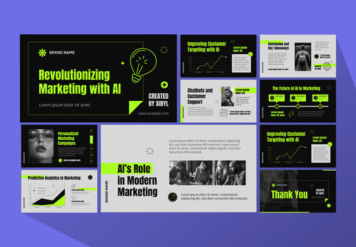 Black And Green Artificial Intelligence Marketing Presentation