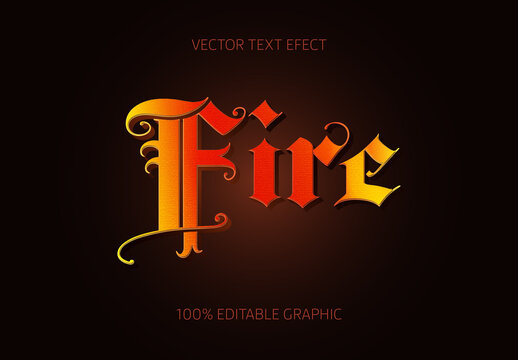 Yellow And Red Vintage Font Medieval Fire Text Effect