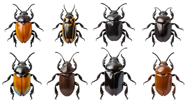European rhinoceros beetle isolated on white background, Oryctes nasicornis male