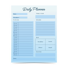 Modern and simple template for daily planner with soft pastel color of digital planner 4