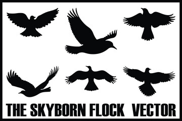 The Skyborn Flock Vector Bundle – Flying Bird Silhouette Clipart for Cricut, Sublimation, and Graphic Design

