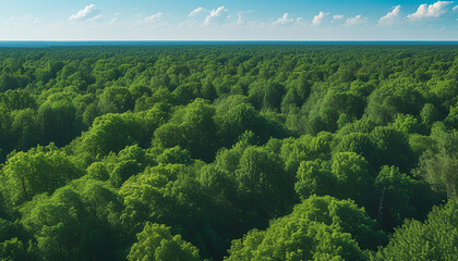 울창하고 아름다운 싱싱한 초록색의 나무가 가득한 숲