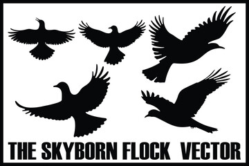 The Skyborn Flock Vector Bundle – Flying Bird Silhouette Clipart for Cricut, Sublimation, and Graphic Design

