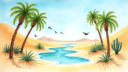 Mirage of Bliss: The Elusive Beauty of the Desert Oasis