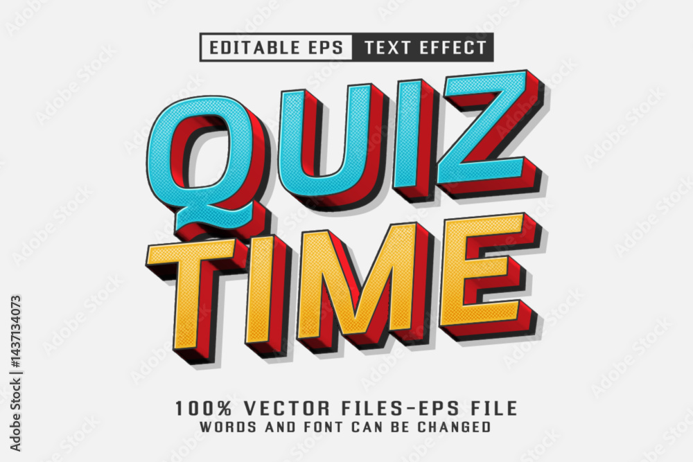 Poster quiz time editable text effect