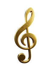3D Golden Treble Clef – Music Note Symbol PNG