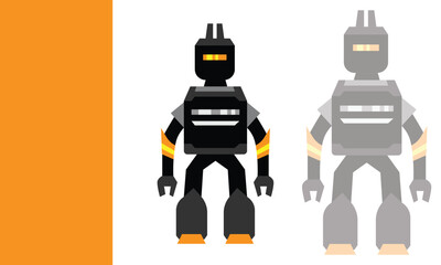 Robot cyborg design illustration with yellow thunder ready to war suitable to your brand, robot design, cyborg design, business, tech, technology, mascot, and more