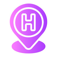 hotel sign gradient icon