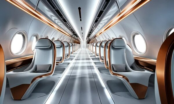Luxury Private Jet Interior Design: Modern Airplane Cabin